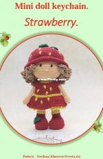 Thumbelina Amigurumi - Sveta toy - Svetlana Khoreva - Strawberry Doll Keychain