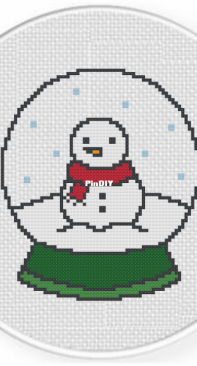 Daily Cross Stitch  - Snowman Glass Globe