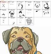 Bulldog-machine embroidery pattern