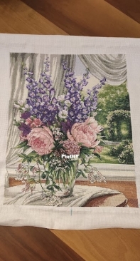 Peonies and Delphiniums