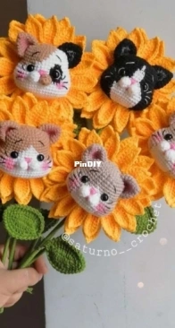 Saturno Crochet - Jackelyne Sánchez Falcón / Shari - Sunflower Cats - Michigirasoles - Spanish