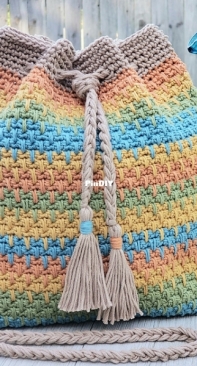 Kathys Crochet Closet - Kathy Olivarez - Summer Slice Drawstring Bag - Free