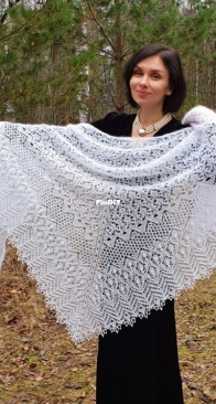 Pearl Blizzard Shawl by Karina Zemtsova - Russian
