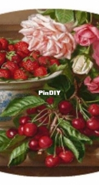 EstE 022.1 Still Life with Roses and Strawberries - fragment