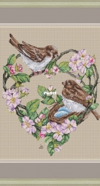 Sparrows on an Apple tree by Jeanne Dick XSD