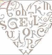 DMC Natural Hearts  -  Letters Heart XSD