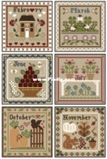 Little House Needleworks LHN - Sampler Month of the Year 2010 - Complete