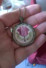 Pendant with cross stitch
