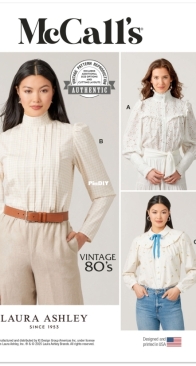 McCall's Sewing Pattern Misses' Blouses by Laura Ashley - M8620 - Sizes 16-24