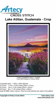 Artecy Cross Stitch - Lake Atitlan Guatemala - Crop