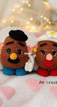 AmigurumisAK - Zayda Arteche - Mr. and Mrs. Potato Head - Sr. y Sra. Cara de Papa  - Spanish