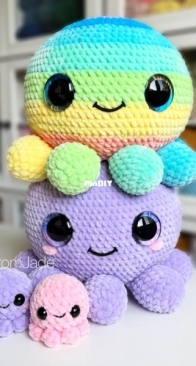 All from Jade - Jade Gauthier-Boutin - The Jumbo No-Sew Kawaii Octopus Family
