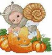Ellen Maurer Stroh EMS Animal Babies - Snail baby with pumpkin PCS
