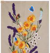 Ribbon Embroidery - Daisies and Lavender
