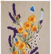 Ribbon Embroidery - Daisies and Lavender