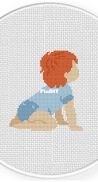 Daily Cross Stitch - Crawling Baby