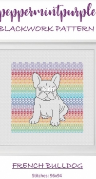 Peppermint Purple Blackwork Pattern - French Bulldog