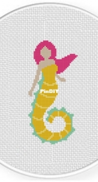 Daily Cross Stitch - Seahorse Mermaid