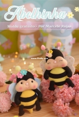 Design Lembranças - Little Bee - Abelhinha - Marcele Rojas- felt- Portuguese - free
