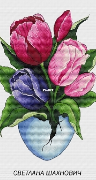 Egg With Tulips by Svietlana Shahanovich