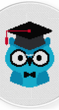Daily Cross Stitch - Graduate Owl