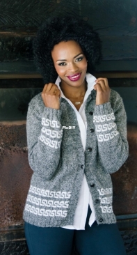 Greek Key Cardigan 7860 - Susanne Kuhn - Elle -Free