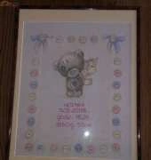 Tatty Teddy 0002 Button Birth Sampler