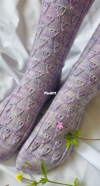 Fields of Flowers Socks by Debbie Ford-Free