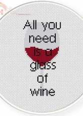 Daily Cross Stitch - Glass of Wine
