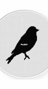 Daily Cross Stitch - Standing Bird Silhouette