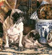 HAED HAETRL1232 Pug With Puppy by Thomas Rivers Lovelace