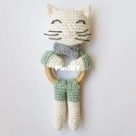 Gek op Haken - Bets Crochet Designs /Bets haakcadeautjes - Betty Kingma/de Vries - Rattle Cat Meow - Rammelaar Poes Mauw - Dutch