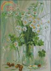 Daisies and Cherries from Вишиті картини Embroidered Paintings 96 2012 XSD