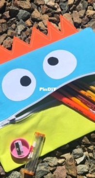 Made With Love - Moda Fabrics - Lil Monster Pencil Case - Free