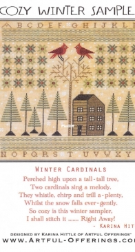 Artful offerings - Cozy Winter Sampler - Winter Cardinals by Karina Hittle