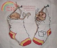Stockings All in a Row from Gloria and Pat MM1 A Merry Mouse Christmas PCS