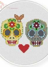 Daily Cross Stitch - Sugar Skull Couples