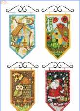 Dimensions 72-74133-74134-74135-74136 Four Seasons Banners - Debbie Mum PCS