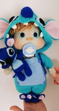 Crochet Pattern World - Anealeolea - Stitch outfit - Macacão do Stitch - Portuguese - Translated