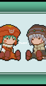 Cross Stitch Quest - Kite and Tsukasa - .Hack Dolls - Free