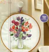 Sweet Peas by Lesley Teare from The World of Cross Stitching TWOCS 193 XSD