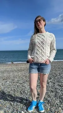 Pop Aran Sweater by Claire FitzGerald-Free