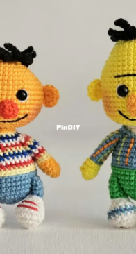Grumpy and Cheerful Stripe Keychain (Bert and Ernie)  -  SIhirli Halka Burcu  -  Eng