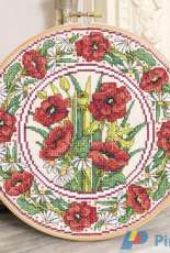 Poppies Plate by Durene Jones from The World of Cross Stitching TWOCS 233 XSD