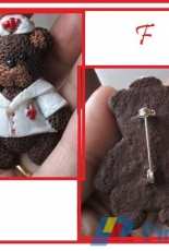 teddy bear nurse in polymer clay