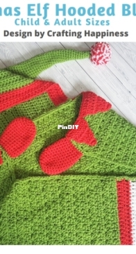 Crafting Happiness - Christmas Elf Hooded Blanket