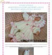angies angels 4 0-3 months cardigan, pants and bonnet