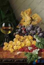 EstE 093 Still life with Fruit and A Glass on A Marble Ledge