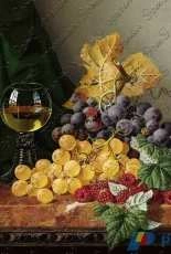 EstE 093 Still life with Fruit and A Glass on A Marble Ledge