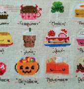 The Frosted Pumpkin Stitchery - Dessert of the Month - Complete
